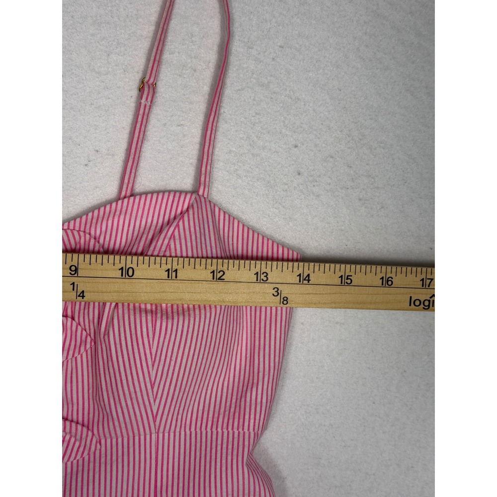 Lilly Pulitzer Petra Dress Womens 2 PB Pink Seersucker Stripe Bow Front Mini NEW - Picture 3 of 11